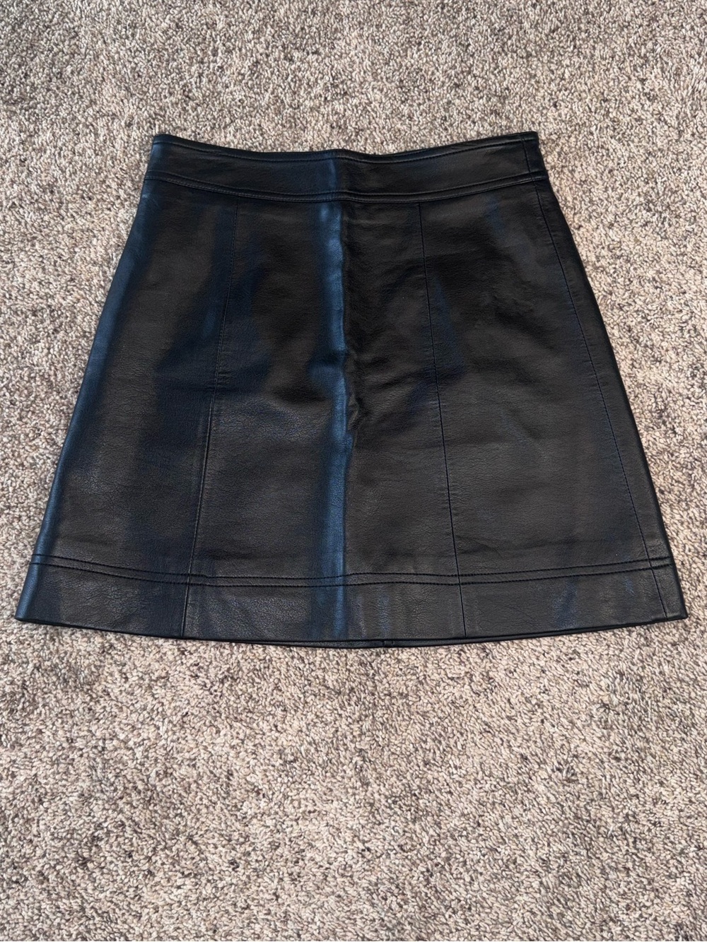 J. Crew Faux Leather A-Line Mini Skirt
